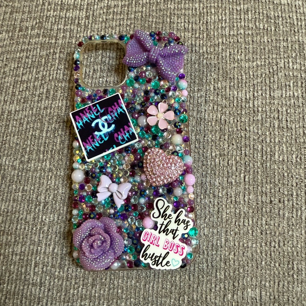 Purple and Multicolor Decorative Phone Case